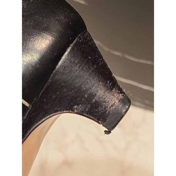 PRADA Ladys Shoes Black Leather Big Stitch Kitten Block Heels Quiet Luxury | 36½ - Picture 14 of 16